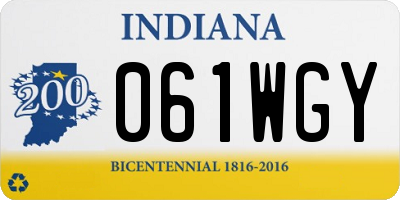 IN license plate 061WGY