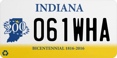 IN license plate 061WHA