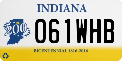 IN license plate 061WHB