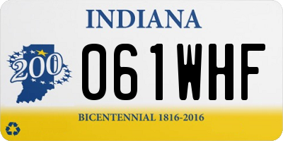 IN license plate 061WHF