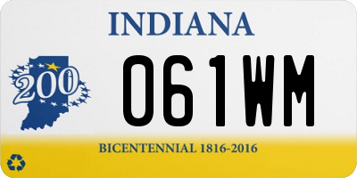 IN license plate 061WM