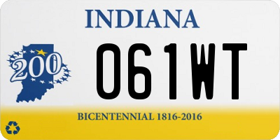 IN license plate 061WT