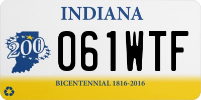 IN license plate 061WTF