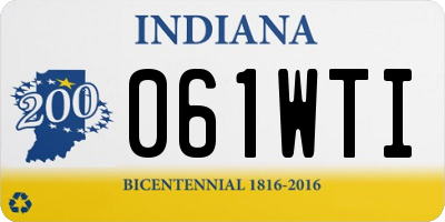 IN license plate 061WTI