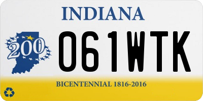 IN license plate 061WTK