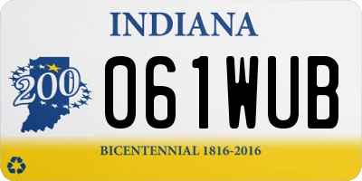 IN license plate 061WUB