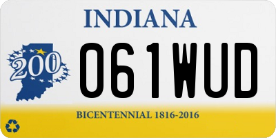 IN license plate 061WUD