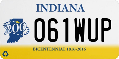 IN license plate 061WUP
