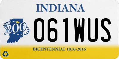 IN license plate 061WUS