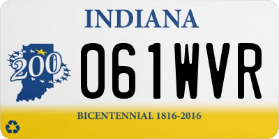 IN license plate 061WVR