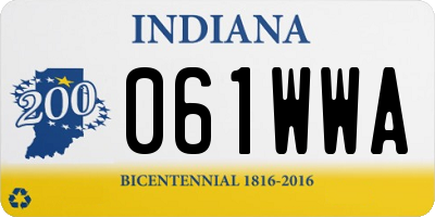 IN license plate 061WWA