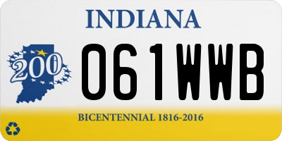 IN license plate 061WWB