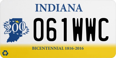 IN license plate 061WWC