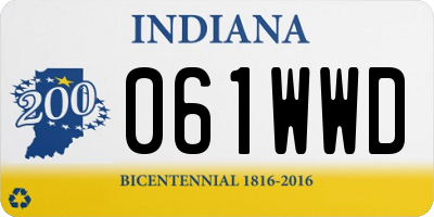 IN license plate 061WWD