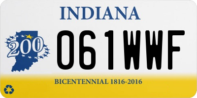 IN license plate 061WWF