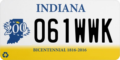 IN license plate 061WWK