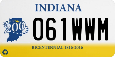 IN license plate 061WWM