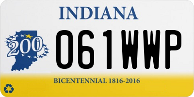 IN license plate 061WWP