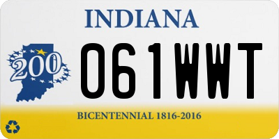 IN license plate 061WWT