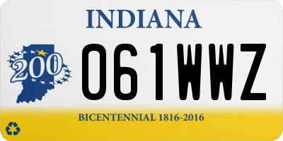 IN license plate 061WWZ