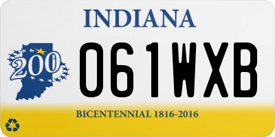IN license plate 061WXB