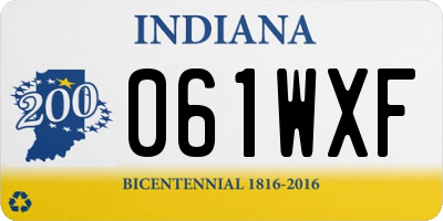IN license plate 061WXF