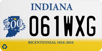 IN license plate 061WXG