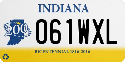 IN license plate 061WXL