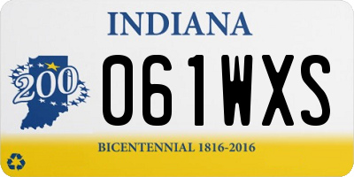 IN license plate 061WXS