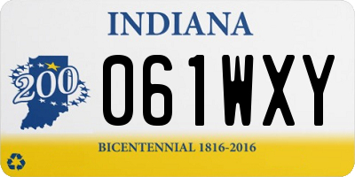 IN license plate 061WXY