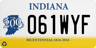 IN license plate 061WYF