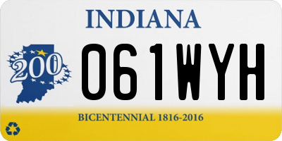 IN license plate 061WYH