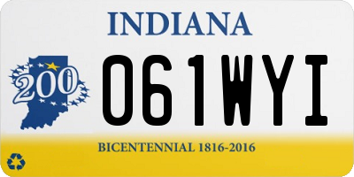 IN license plate 061WYI