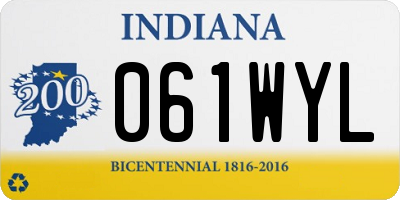 IN license plate 061WYL