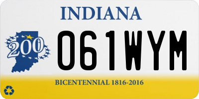 IN license plate 061WYM