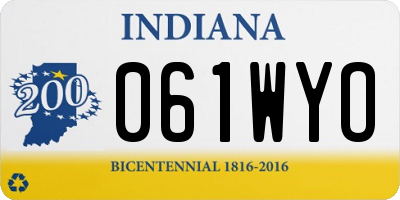 IN license plate 061WYO