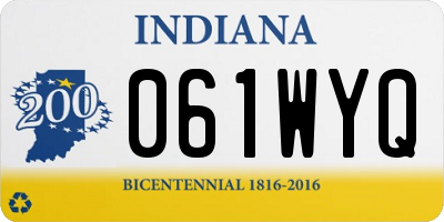 IN license plate 061WYQ