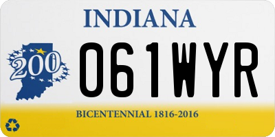 IN license plate 061WYR