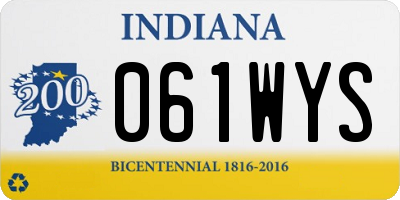 IN license plate 061WYS