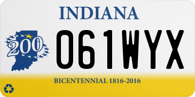 IN license plate 061WYX