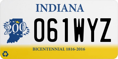 IN license plate 061WYZ