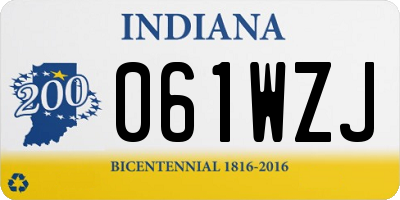 IN license plate 061WZJ