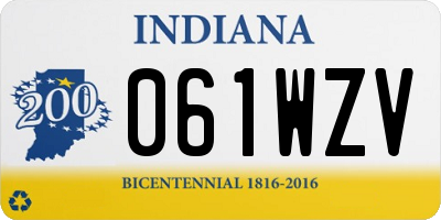IN license plate 061WZV