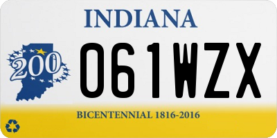 IN license plate 061WZX