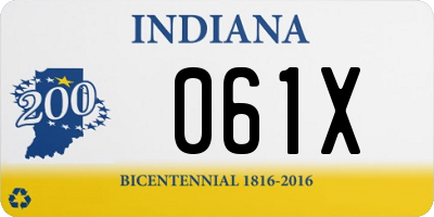 IN license plate 061X