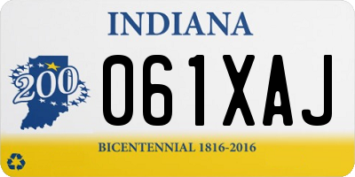 IN license plate 061XAJ