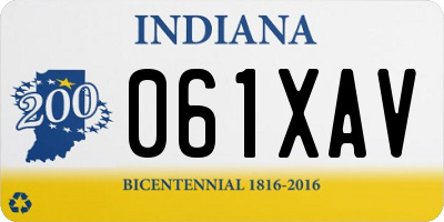 IN license plate 061XAV
