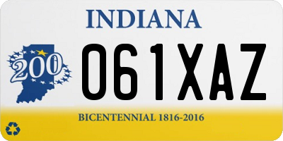 IN license plate 061XAZ