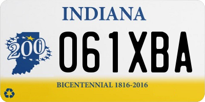IN license plate 061XBA