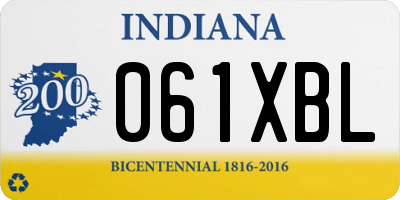 IN license plate 061XBL
